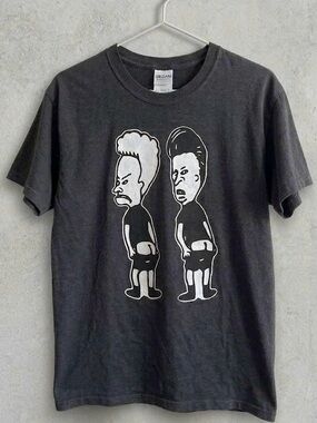Gildan Black Graphic Beavis and Butt-Head Short Sleeve Tee